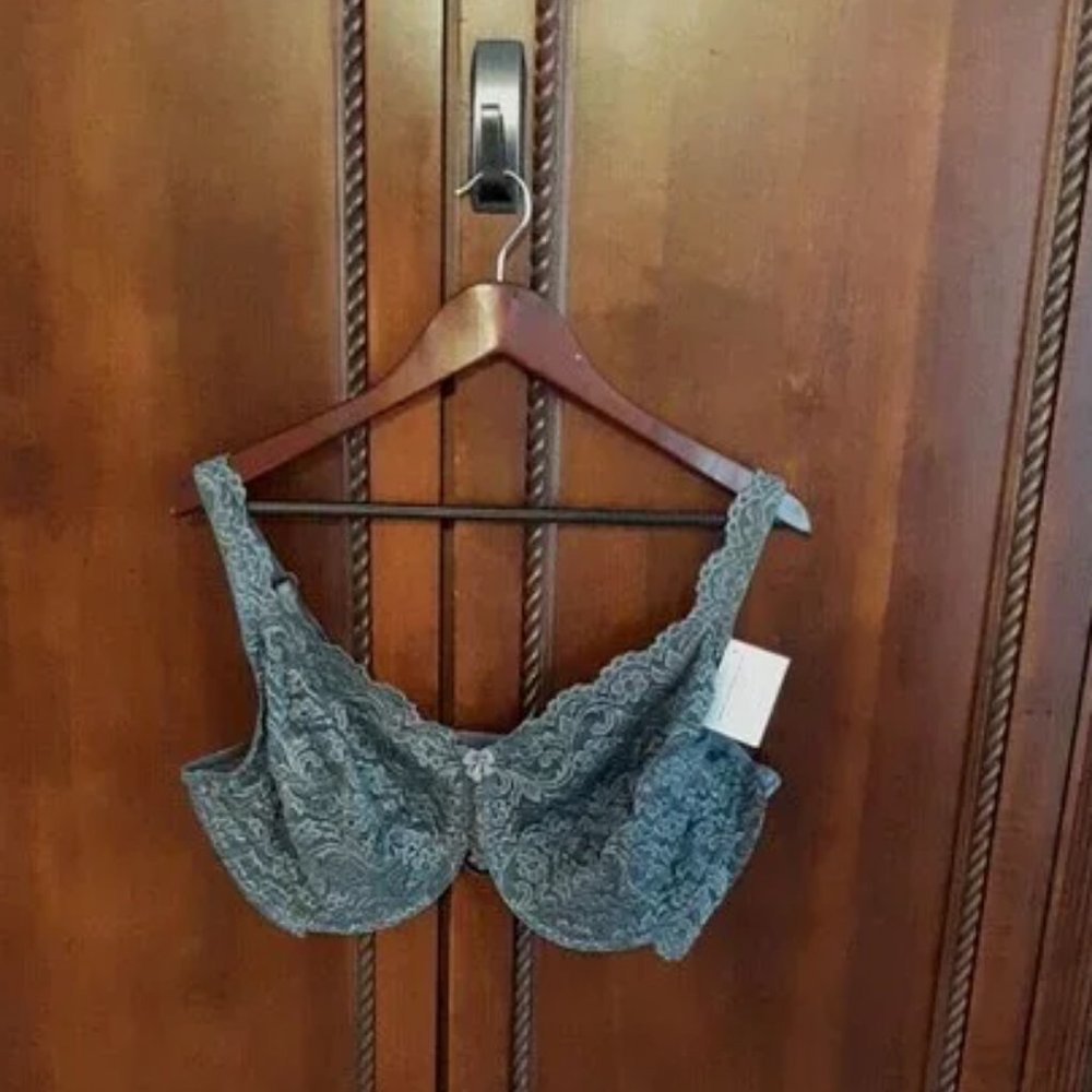 Smart & Sexy Women's 46DDD Sheer Lace Underwire Bra Gray - NWOT